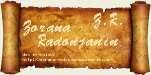 Zorana Radonjanin vizit kartica